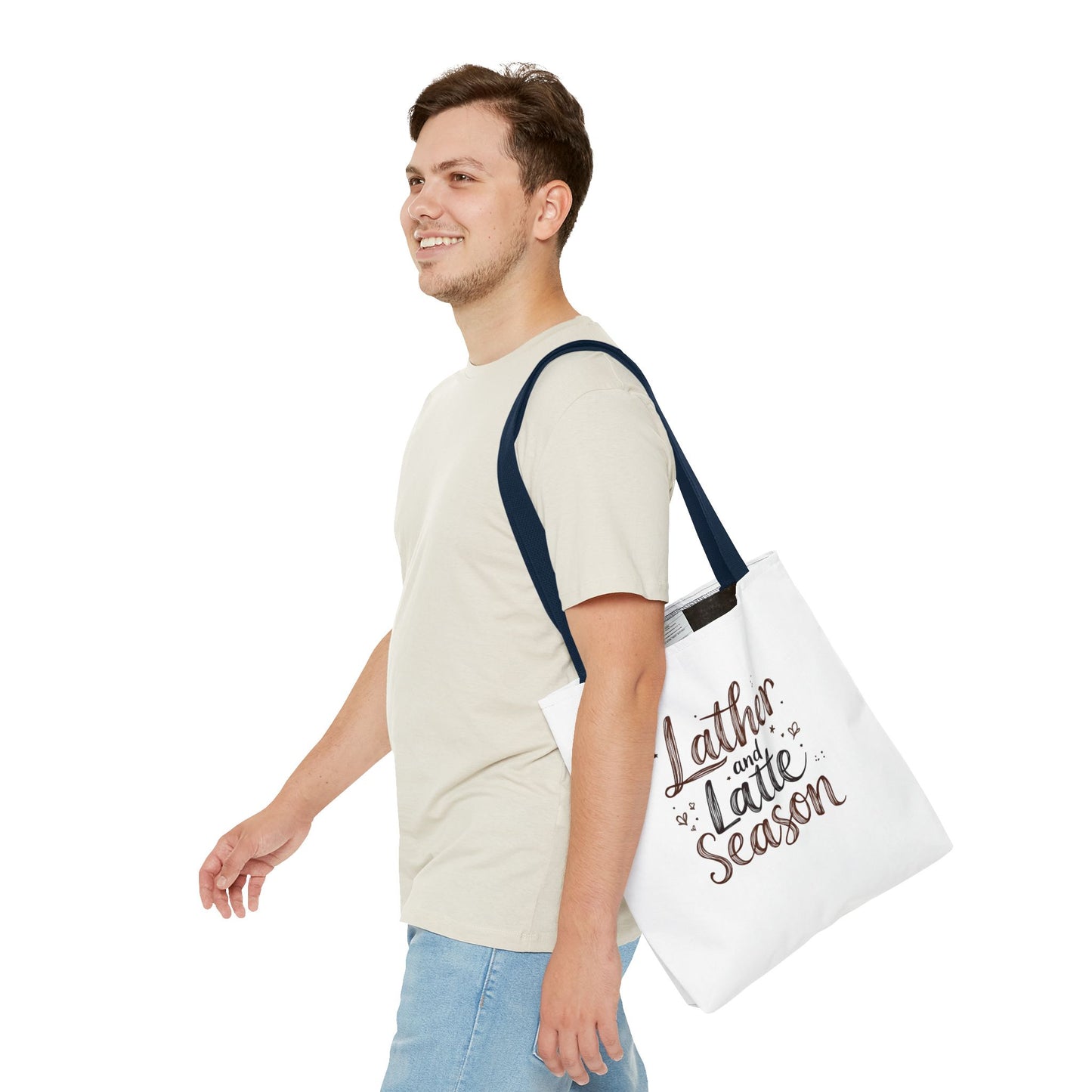 Lather and Latte Season Cute Tote Bag (AOP) Small Soap Business Merch
