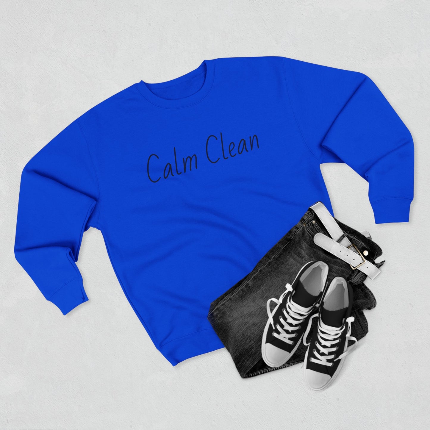 Calm Clean Unisex Crewneck Sweatshirt | Cozy Relaxation, Perfect for Mindfulness and Casual Wear, Gift for Self-Care Lovers, Chill Days