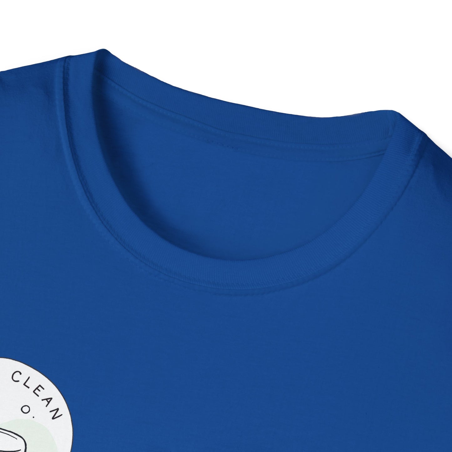 T-Shirt —Calm Clean Business Logo Front Patch & Scannable QR Code Back