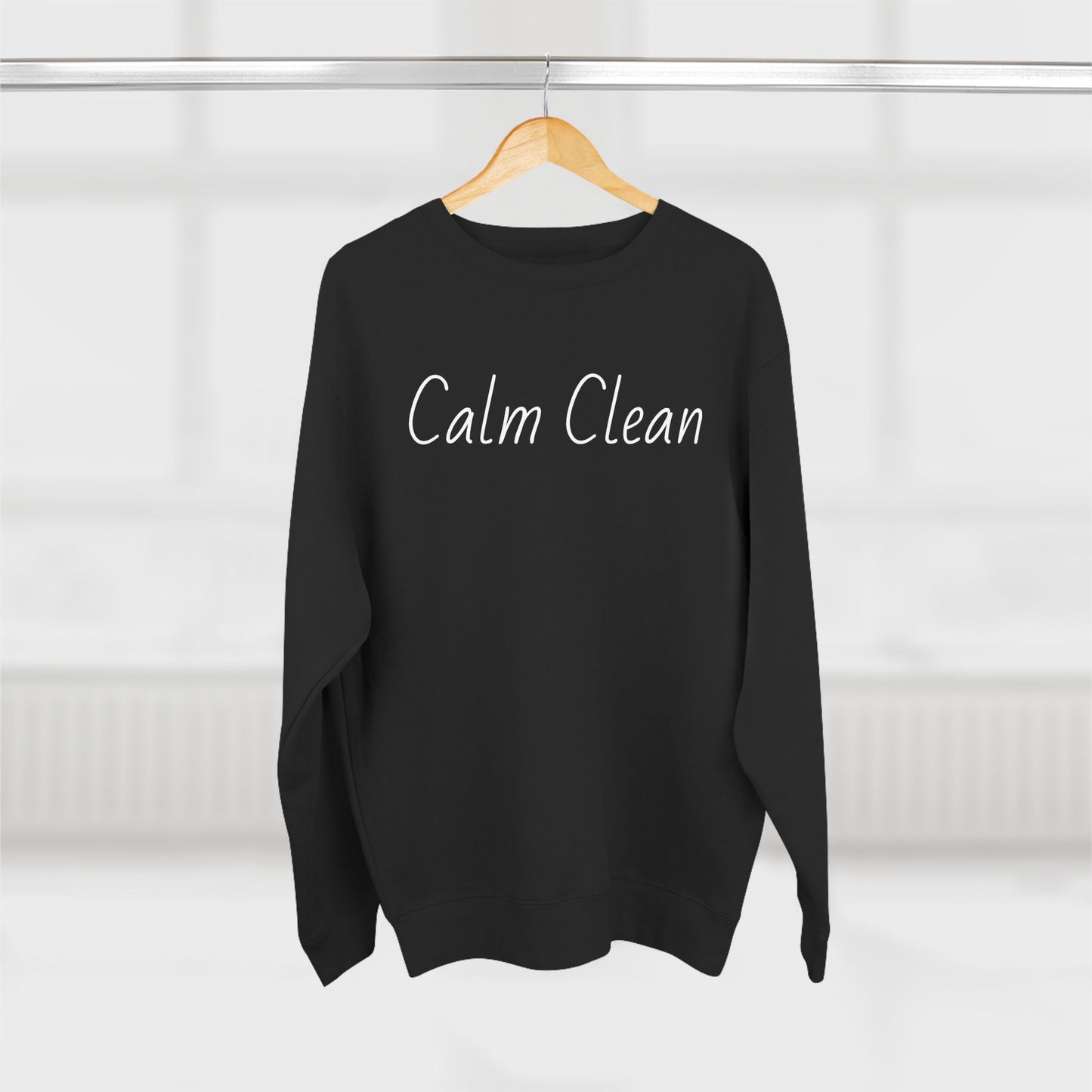 Calm Clean Unisex Crewneck Sweatshirt | Cozy Relaxation, Perfect for Mindfulness and Casual Wear, Gift for Self-Care Lovers, Chill Days