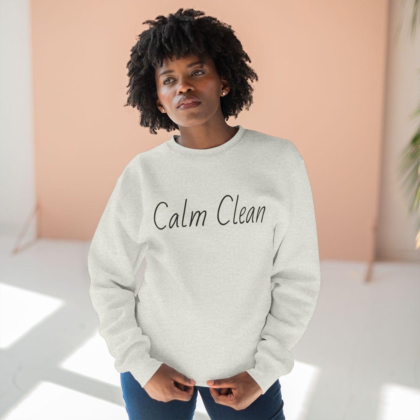 Calm Clean Unisex Crewneck Sweatshirt | Cozy Relaxation, Perfect for Mindfulness and Casual Wear, Gift for Self-Care Lovers, Chill Days