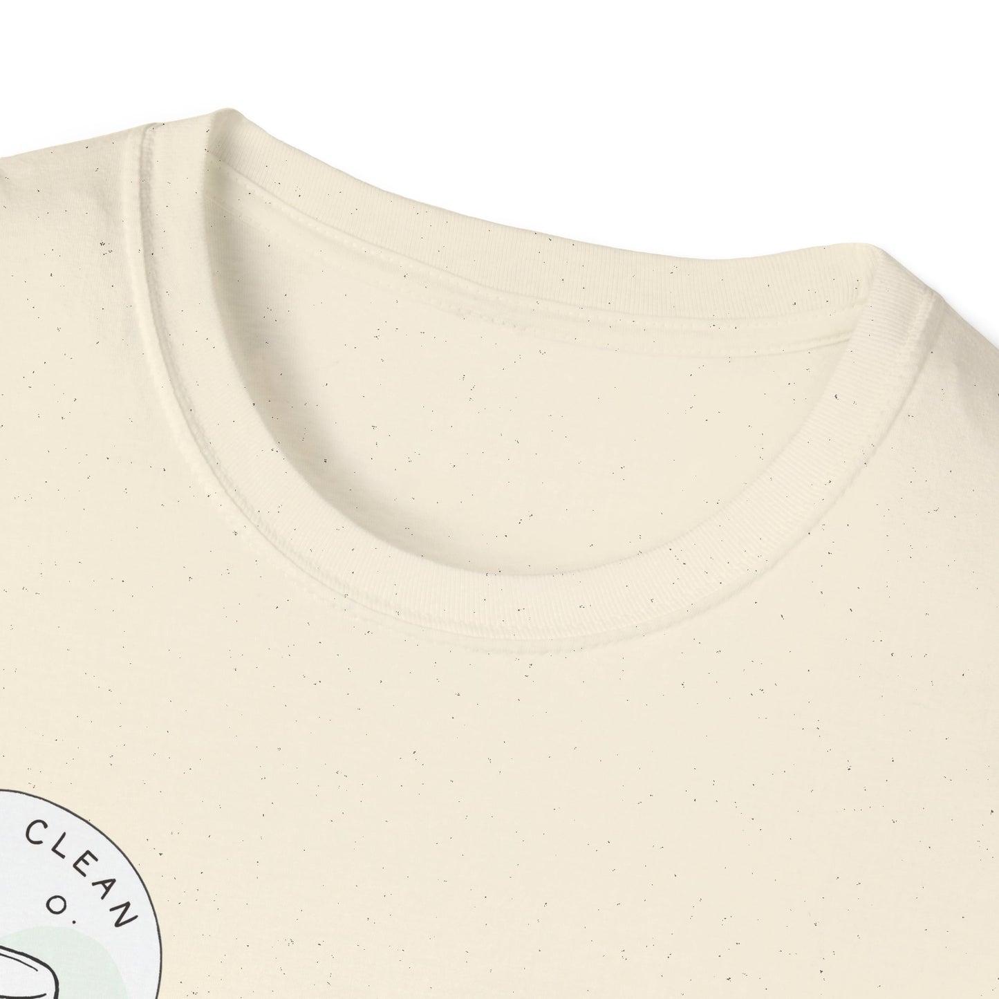 T-Shirt —Calm Clean Business Logo Front Patch & Scannable QR Code Back