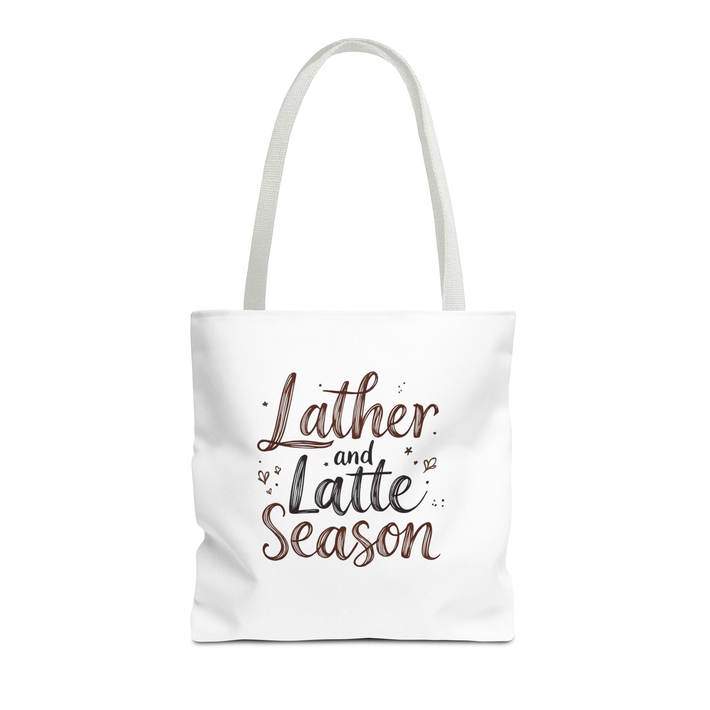 Lather and Latte Season Cute Tote Bag (AOP) Small Soap Business Merch